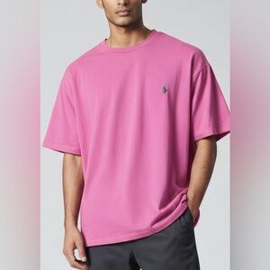 Polo Ralph Lauren Pink Green Pony Cotton Classic Fit Crewneck T-Shirt Large